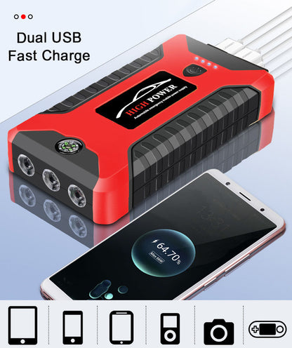 Portable Car Jump Starter with Phone Power Bank and Torch