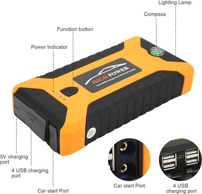 Portable Car Jump Starter with Phone Power Bank and Torch