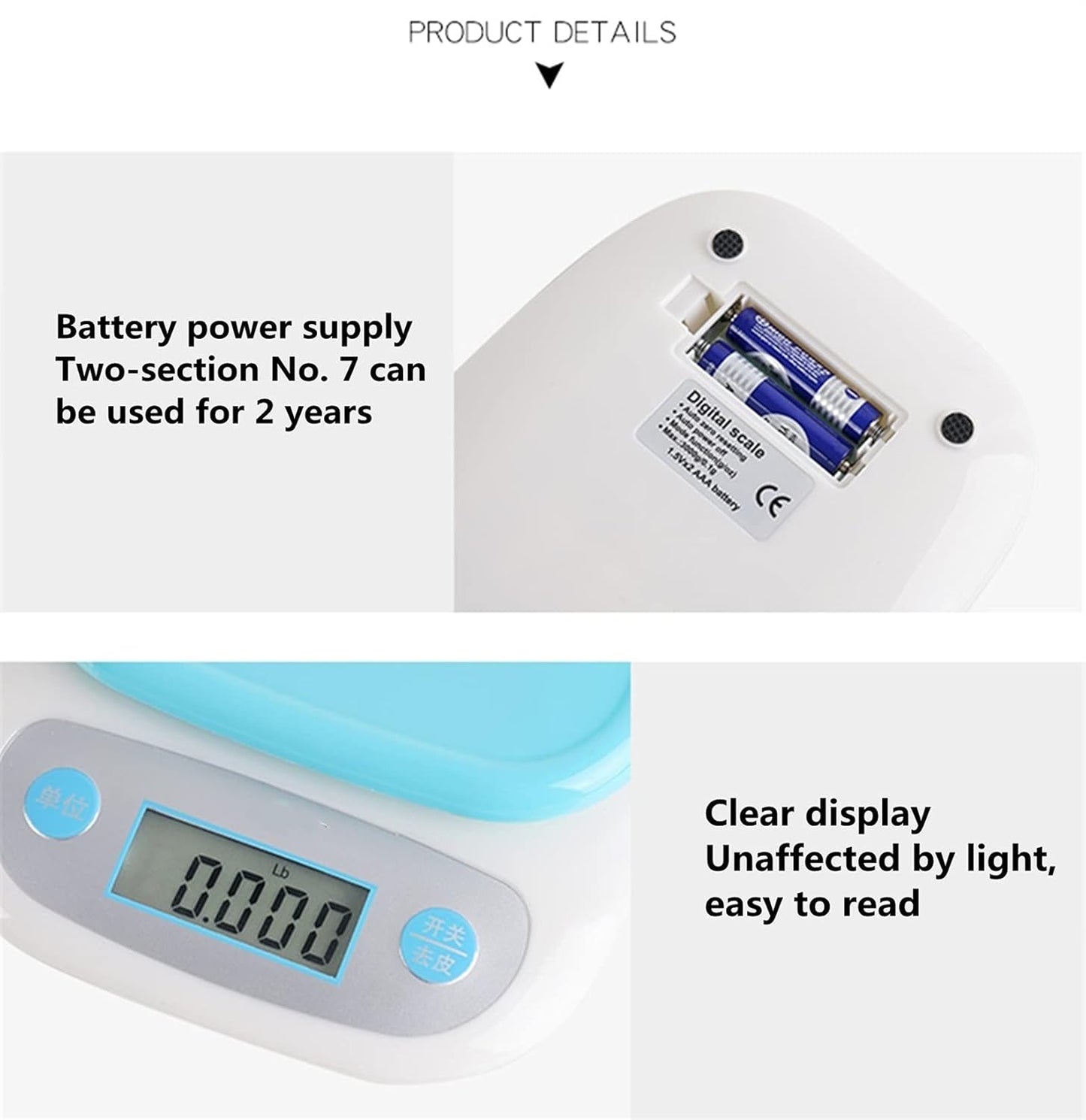 Precision Kitchen Food Scale with Transparent Tray