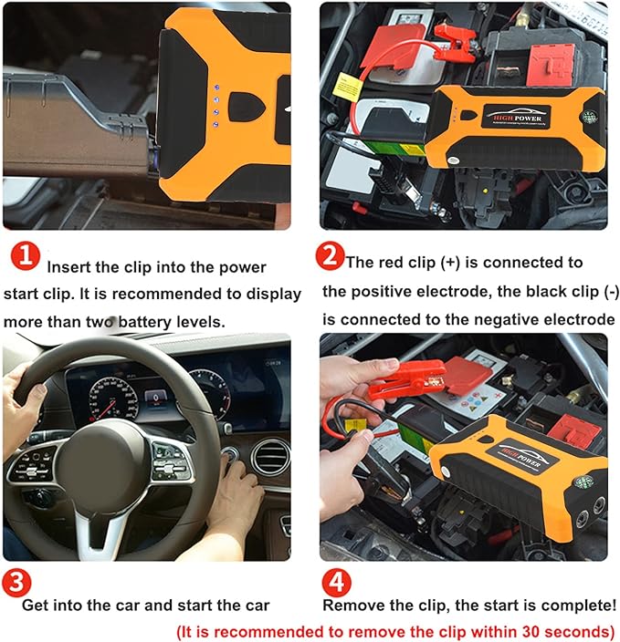 Portable Car Jump Starter with Phone Power Bank and Torch